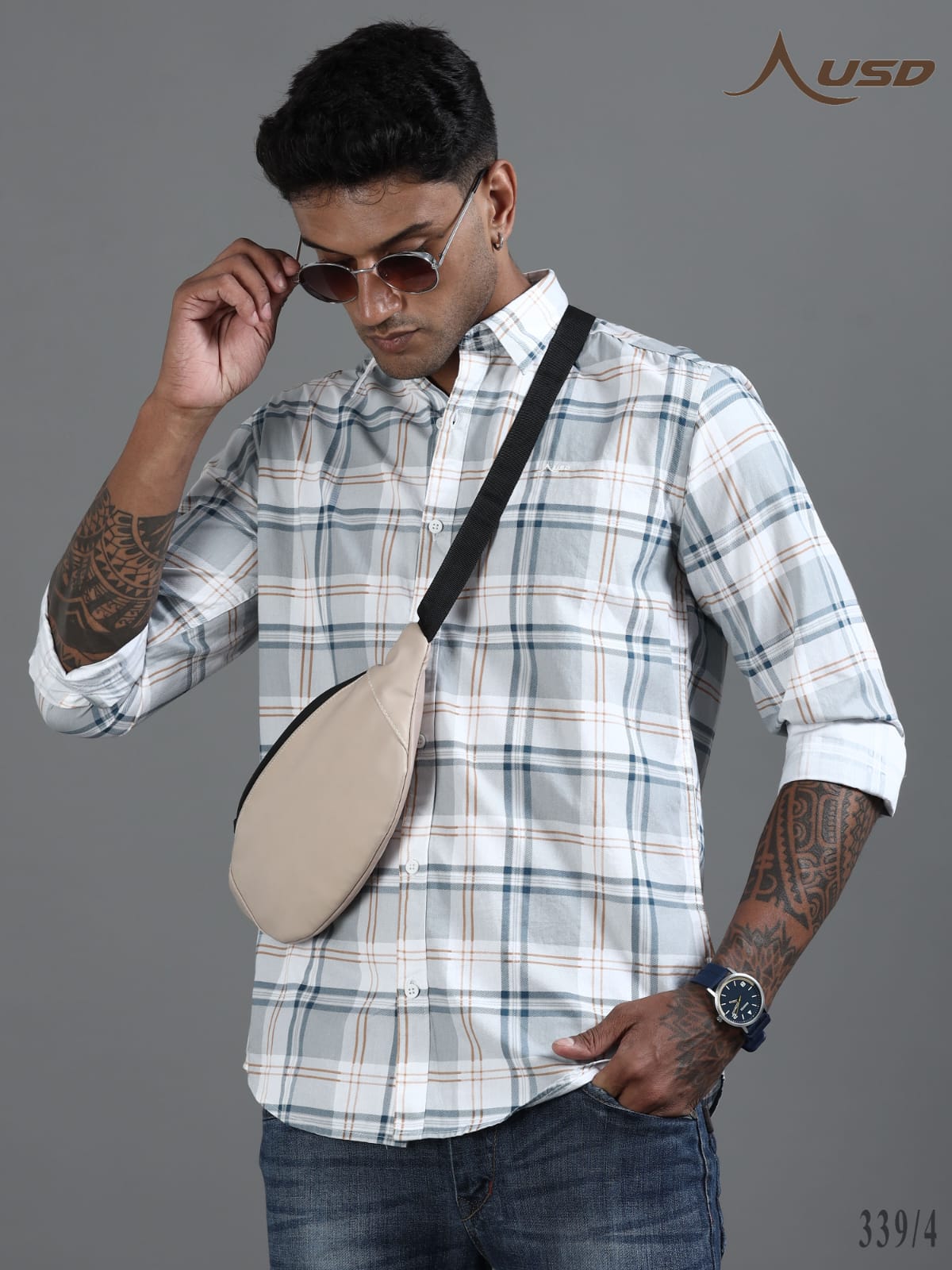 Twill Cotton Printed Chex Shirts - 339/4