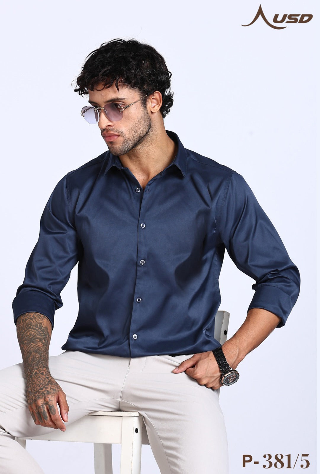 USD Premium Satin Lycra Party Wear Shirts-P-381/5