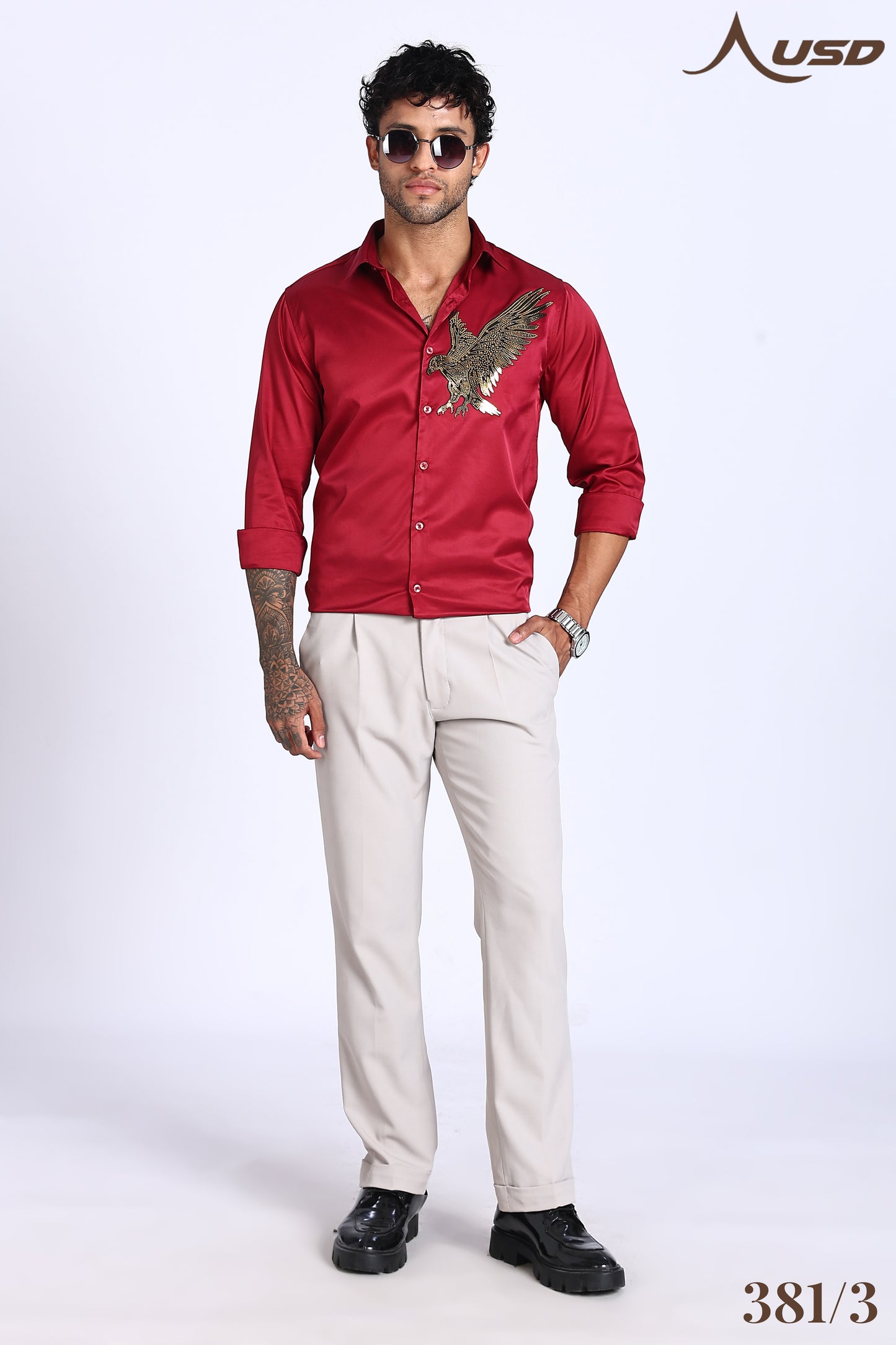 381/3-Eagle Stone Designer Full Shirts