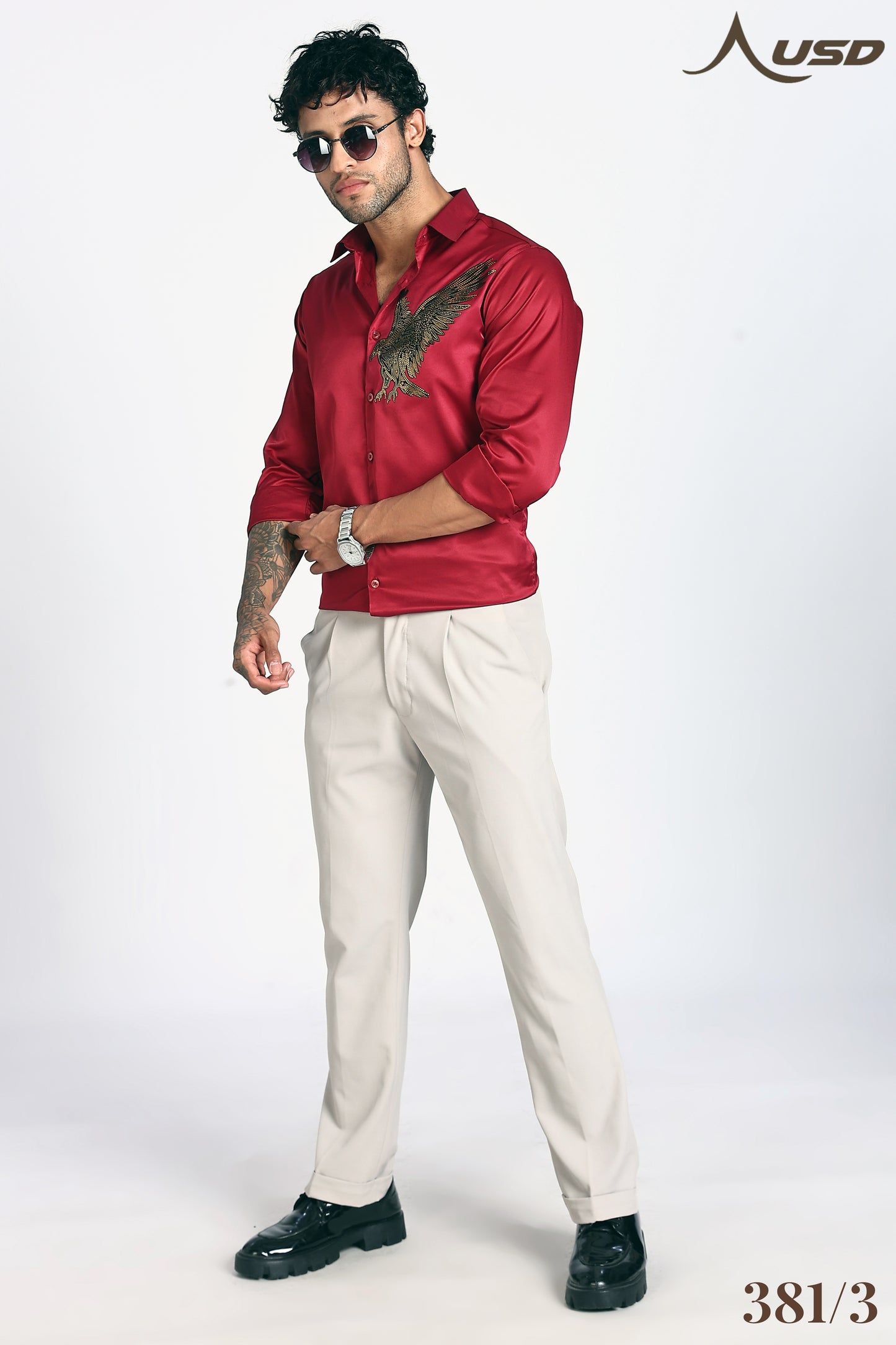 381/3-Eagle Stone Designer Full Shirts