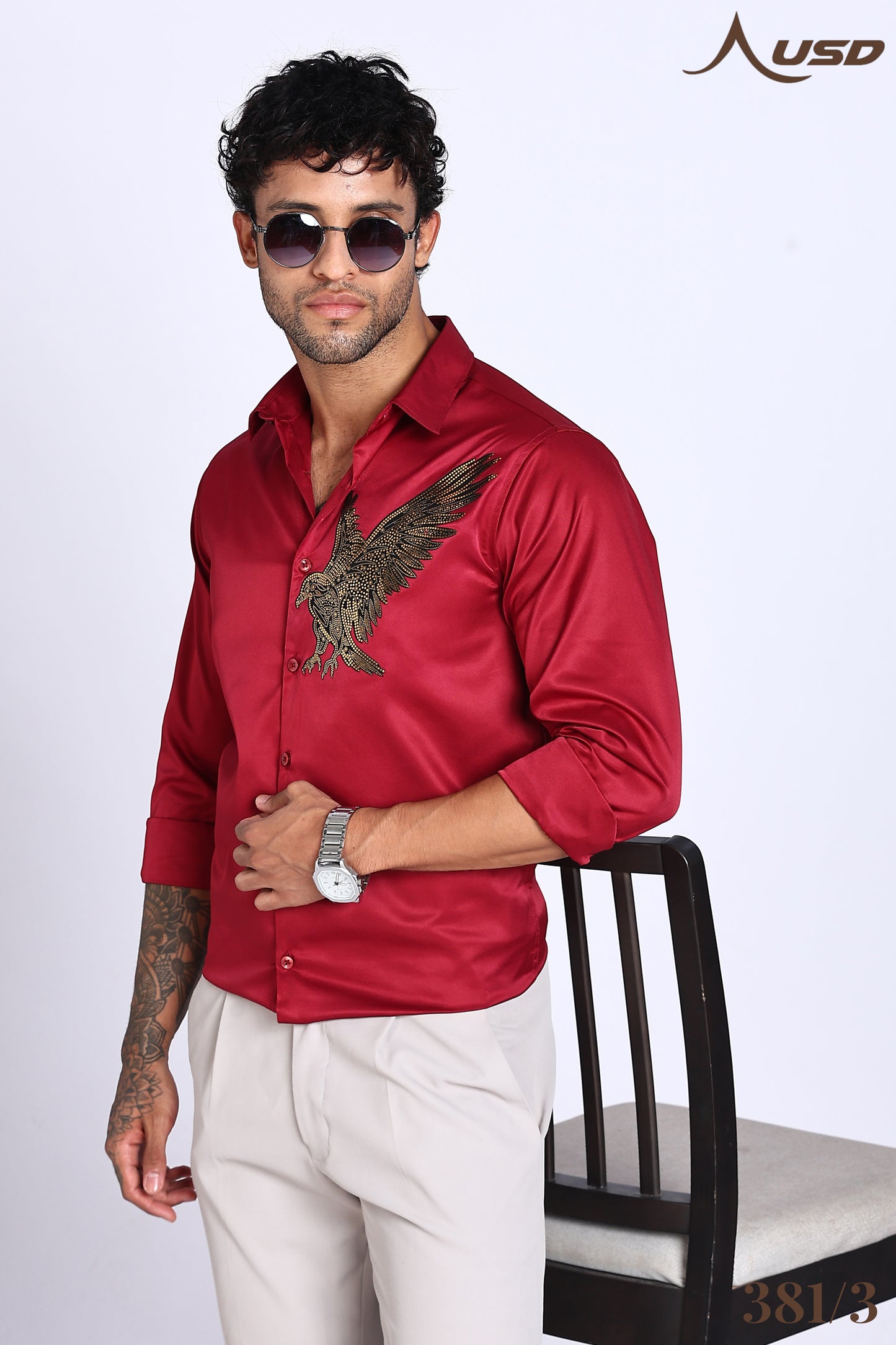 381/3-Eagle Stone Designer Full Shirts