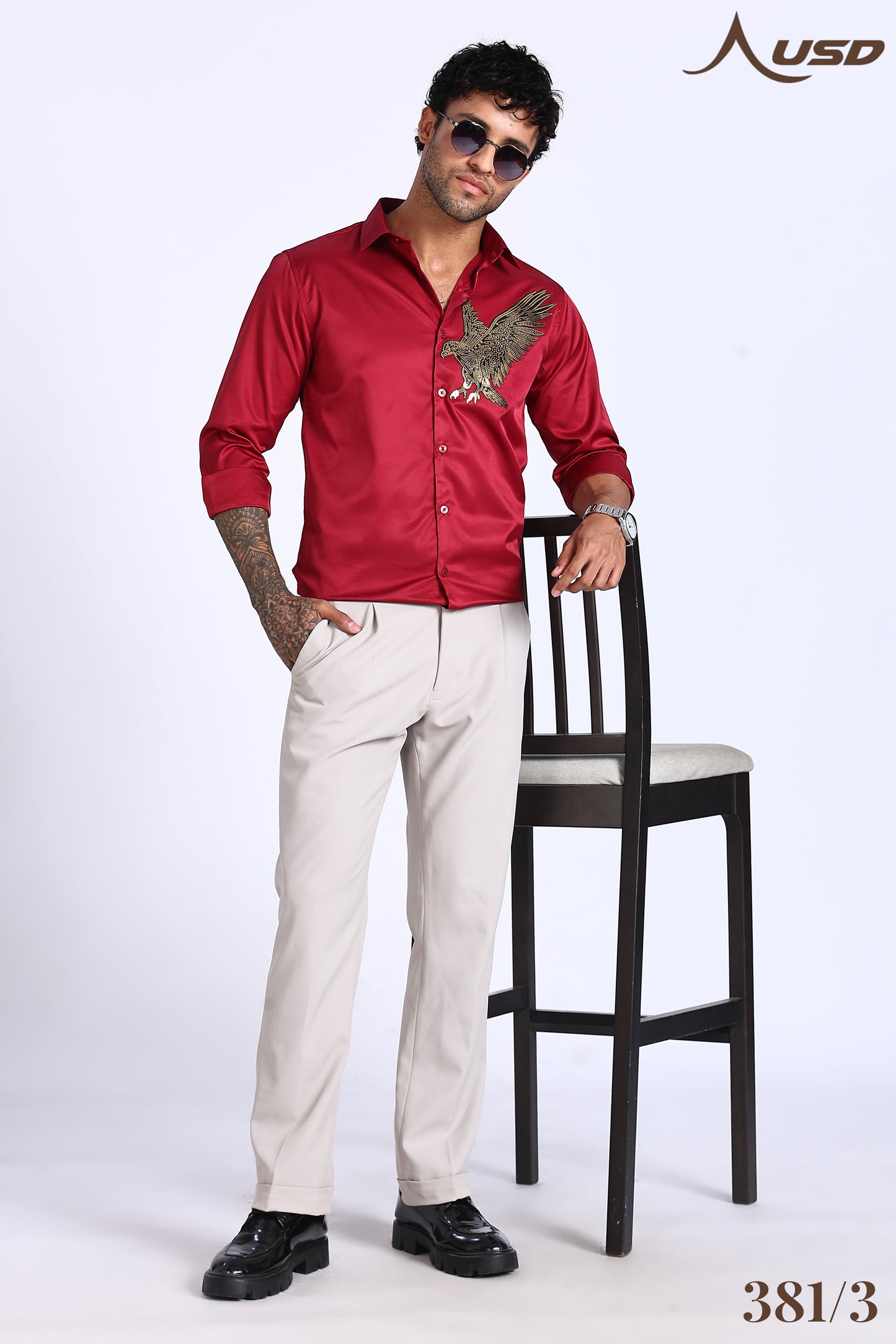 381/3-Eagle Stone Designer Full Shirts