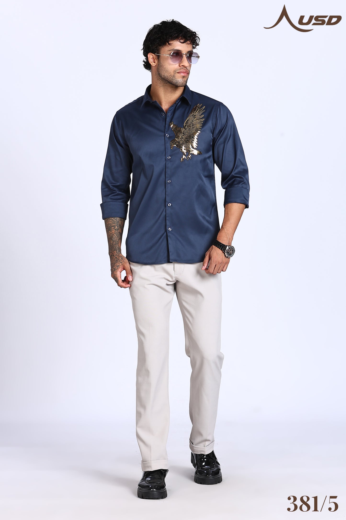 381/5-Eagle Stone Designer Full Shirts