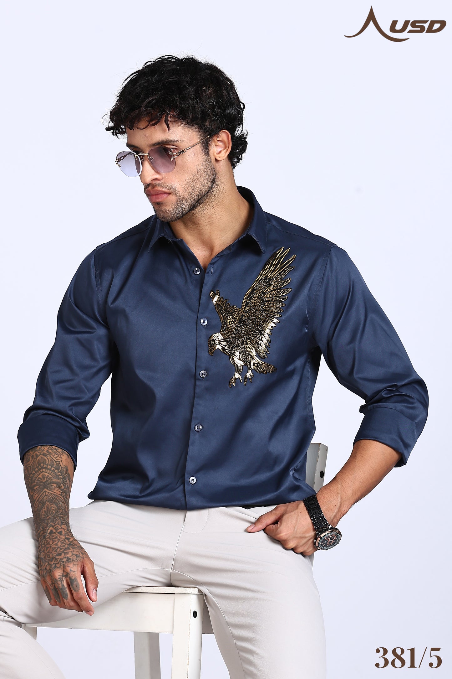 381/5-Eagle Stone Designer Full Shirts