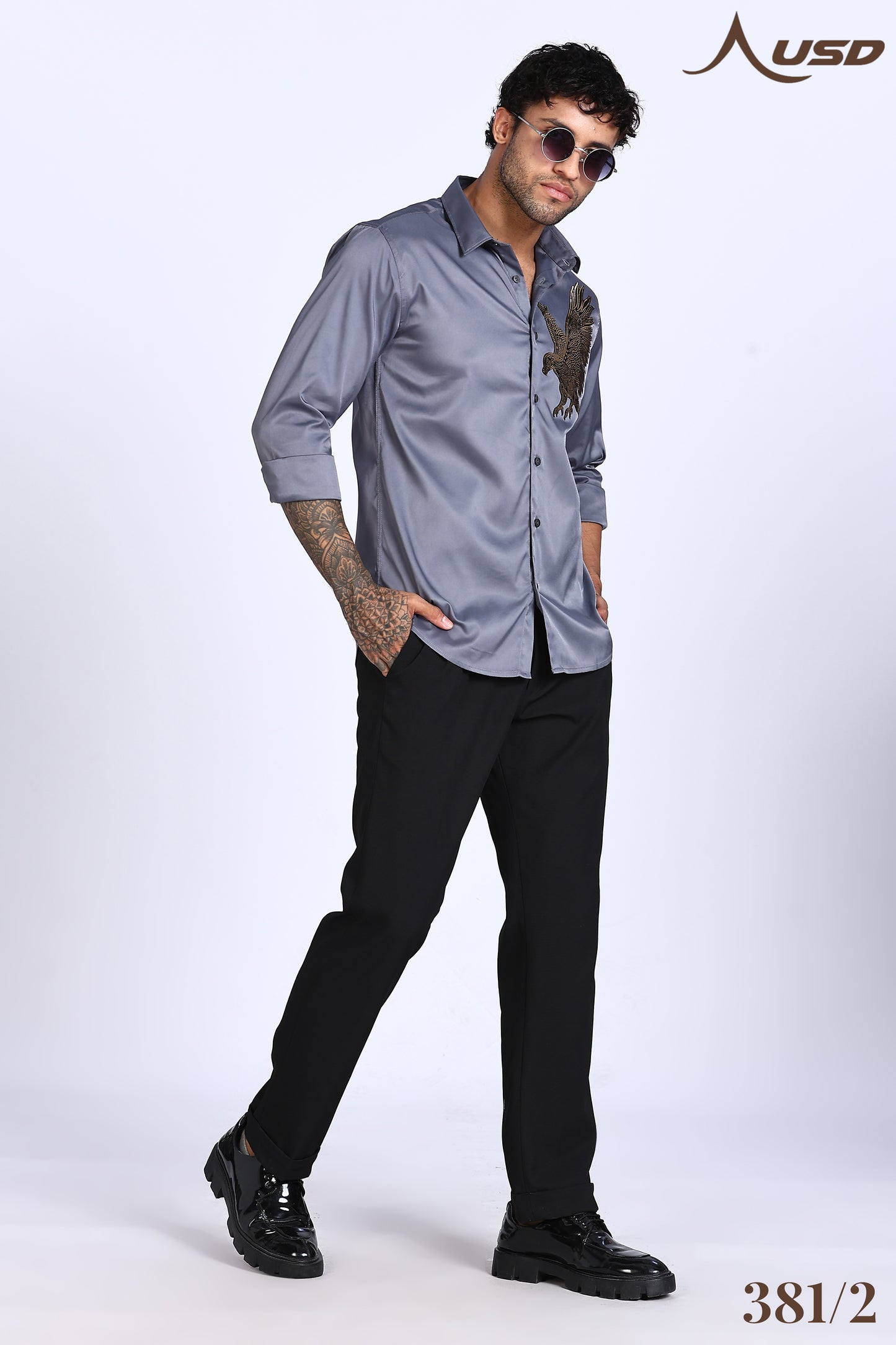 381/2-Eagle Stone Designer Full Shirts