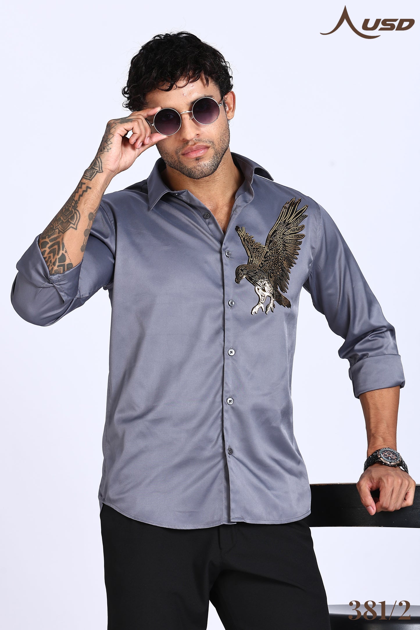 381/2-Eagle Stone Designer Full Shirts