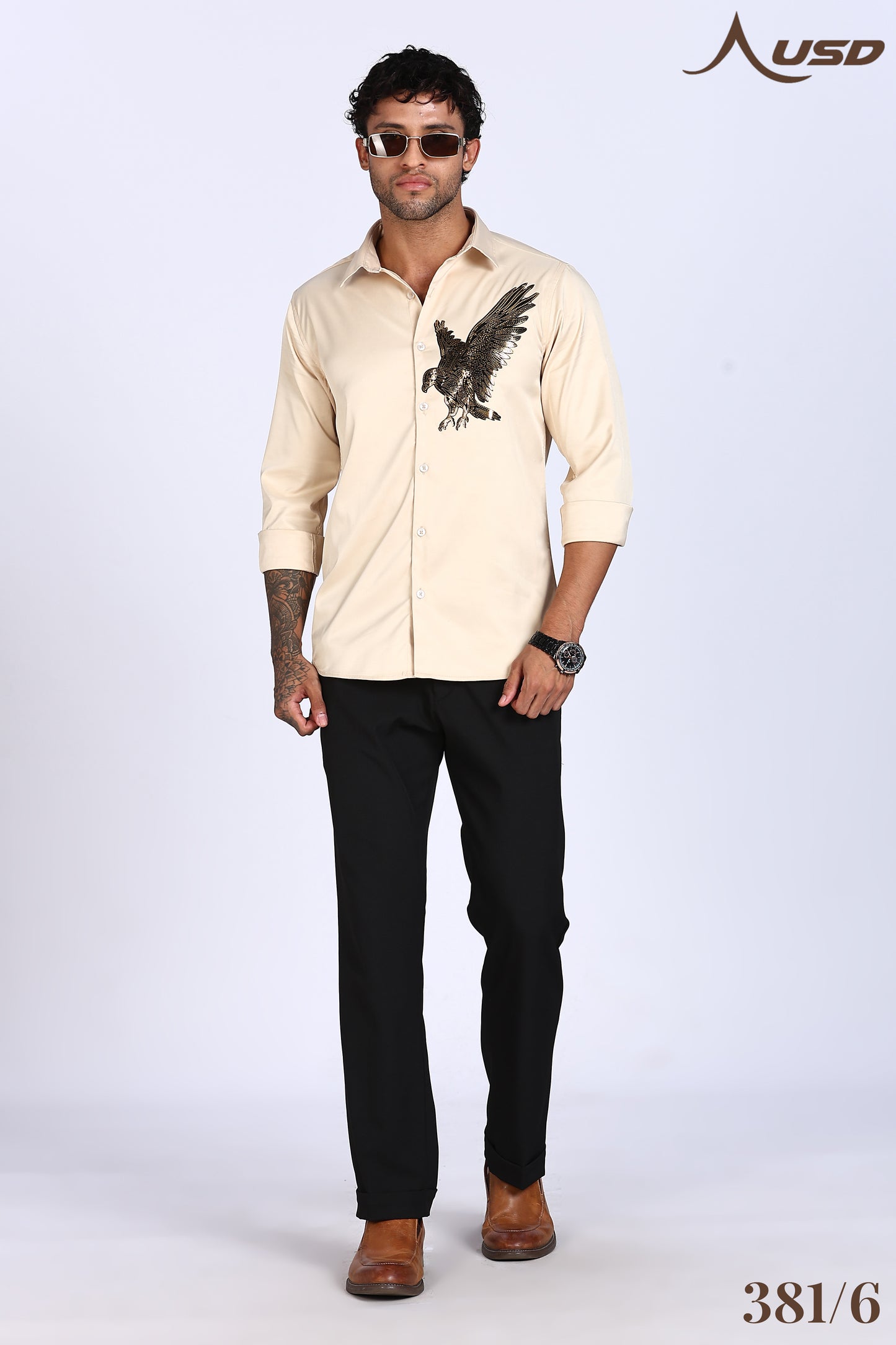 381/6-Eagle Stone Designer Full Shirts