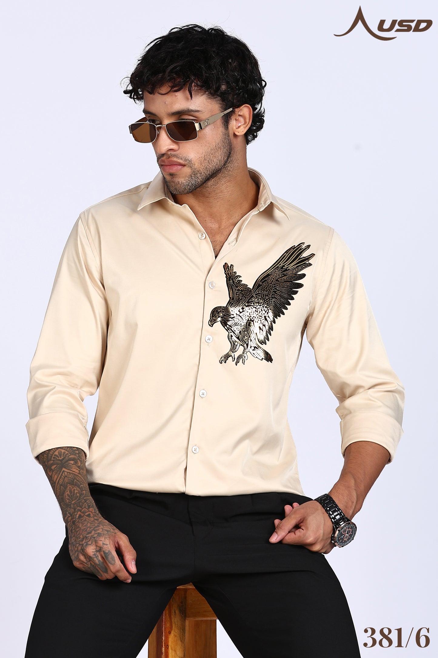 381/6-Eagle Stone Designer Full Shirts