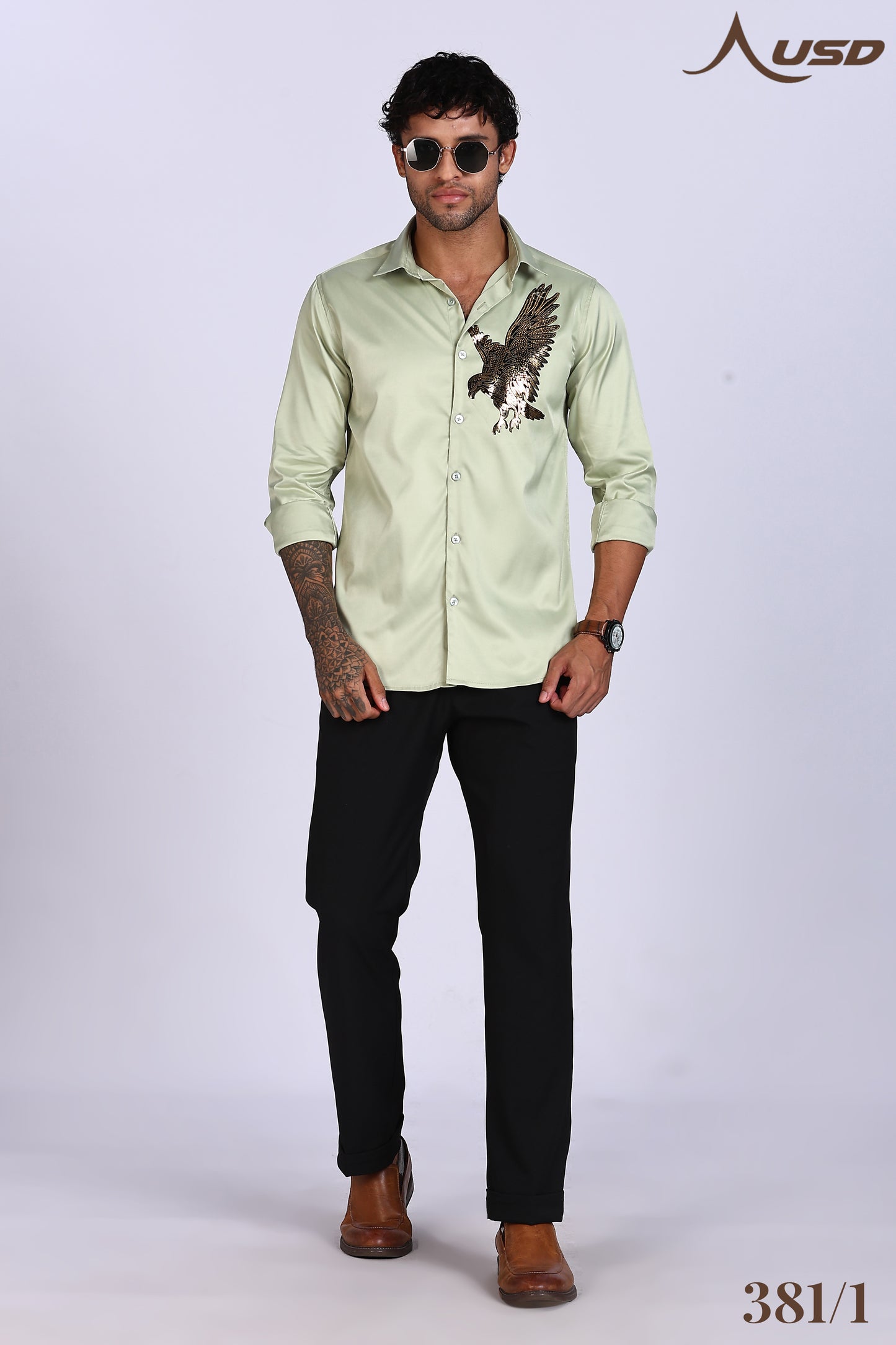 381/1-Eagle Stone Designer Full Shirts