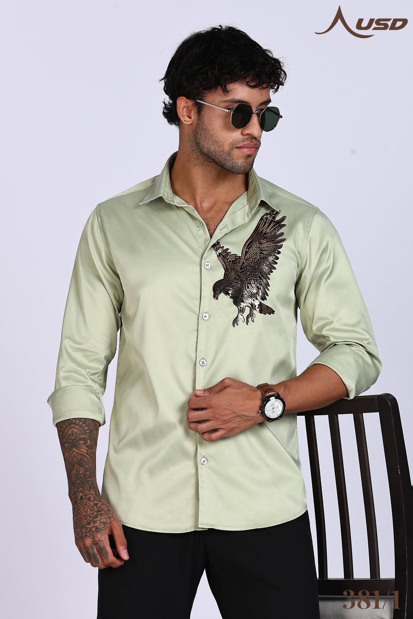 381/1-Eagle Stone Designer Full Shirts