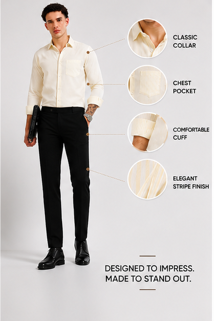 Mens Premium Striped Cotton Shirt - Regular Fit USD 408/1
