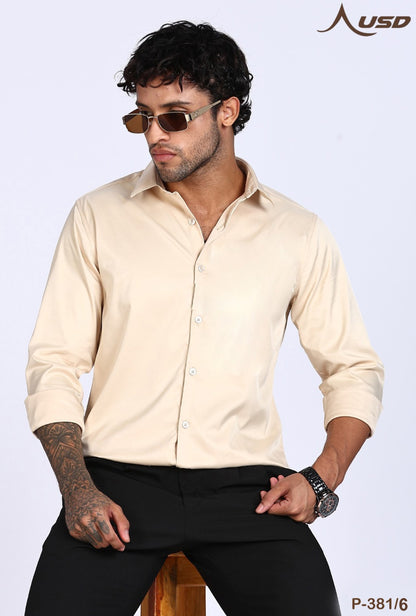 USD Premium Satin Lycra Party Wear Shirts-P-381/6