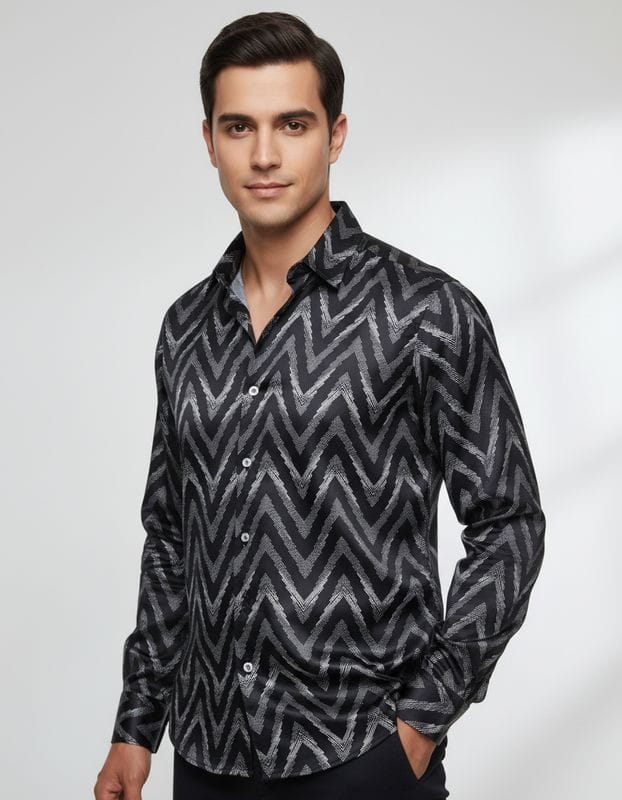 Premium Printed Satin Shirts - 377/9
