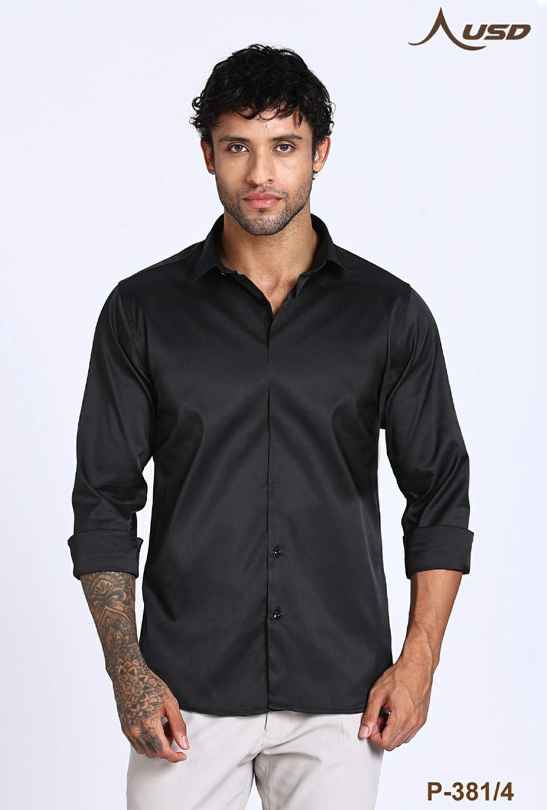 USD Premium Satin Lycra Party Wear Shirts-P-381/4