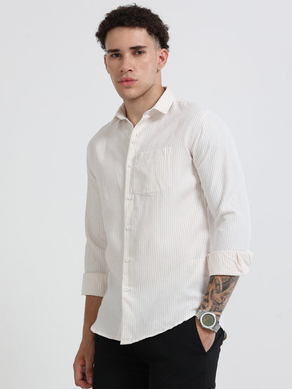 Mens Premium Striped Cotton Shirt - Regular Fit USD 408/6