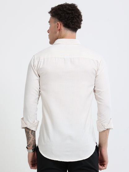 Mens Premium Striped Cotton Shirt - Regular Fit USD 408/6