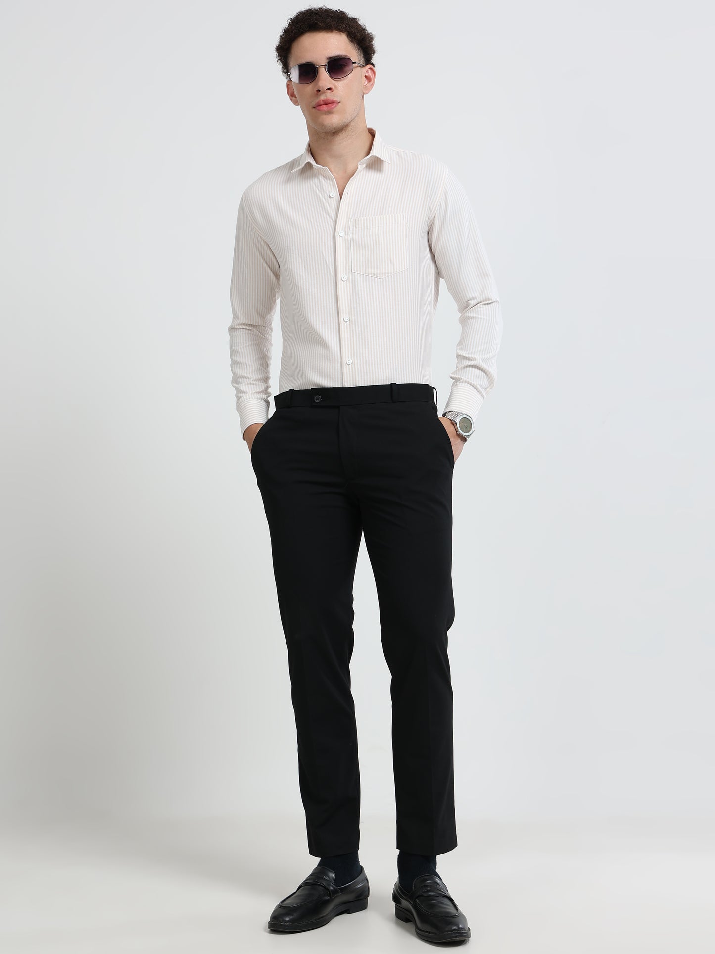 Mens Premium Striped Cotton Shirt - Regular Fit USD 408/6