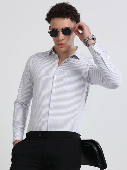 Mens Premium Striped Cotton Shirt - Regular Fit USD 408/2