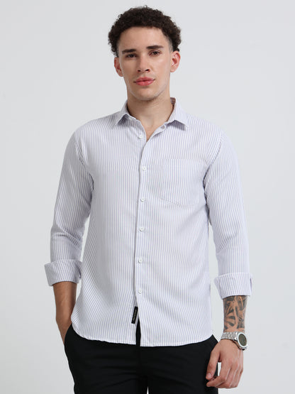 Mens Premium Striped Cotton Shirt - Regular Fit USD 408/2