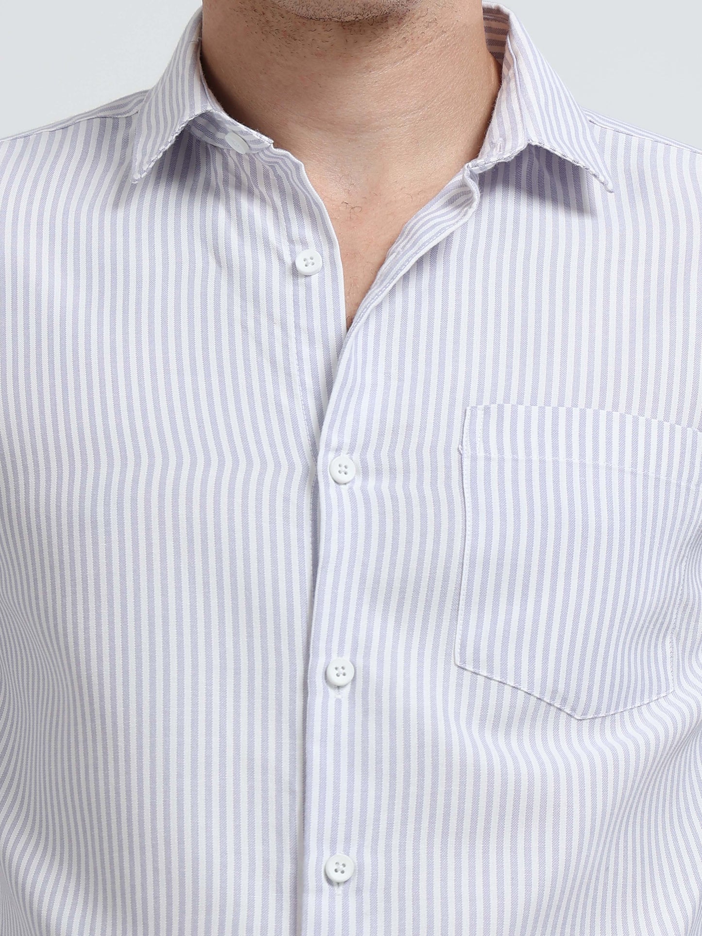 Mens Premium Striped Cotton Shirt - Regular Fit USD 408/2