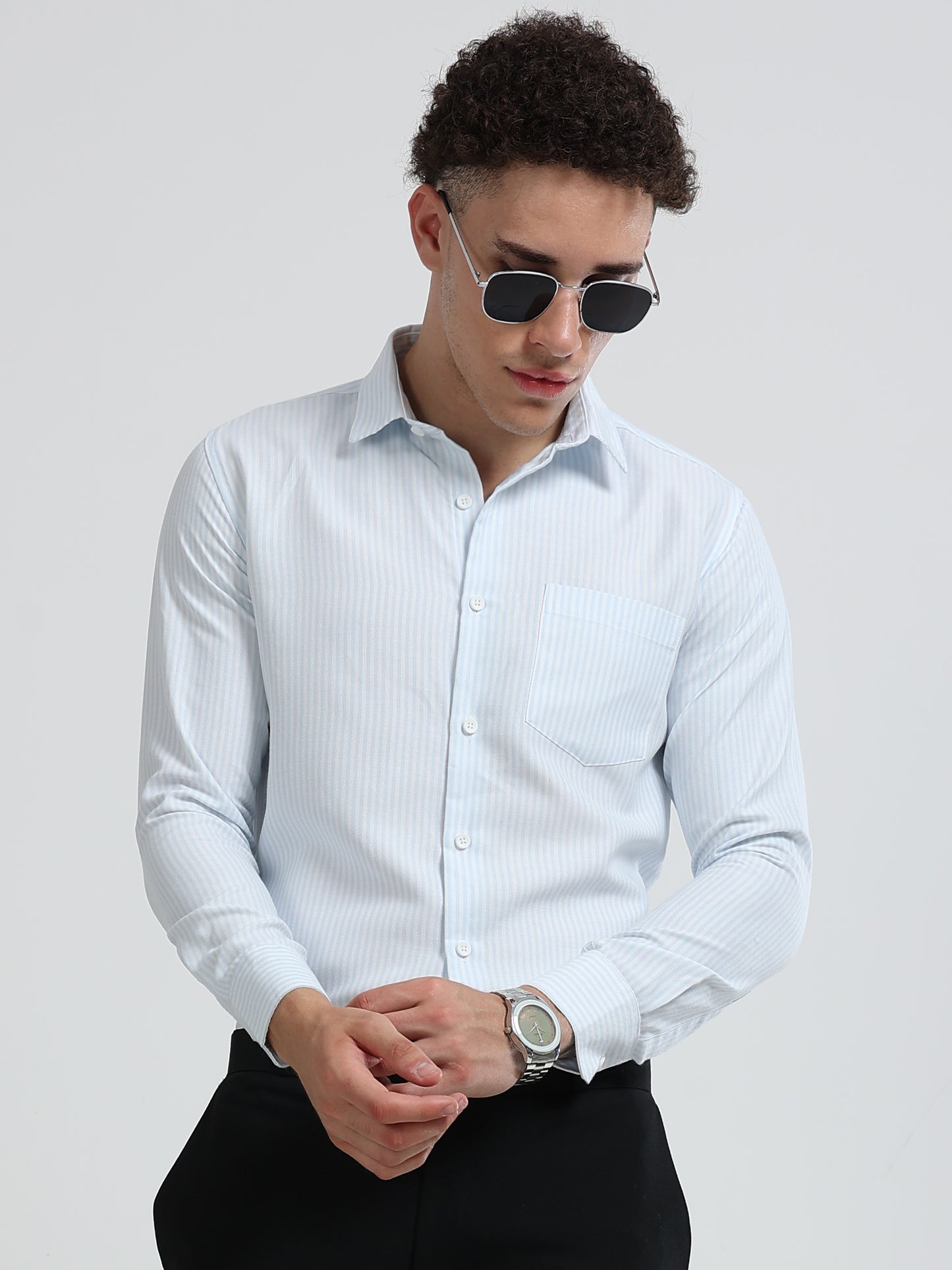 Mens Premium Striped Cotton Shirt - Regular Fit USD 408/4