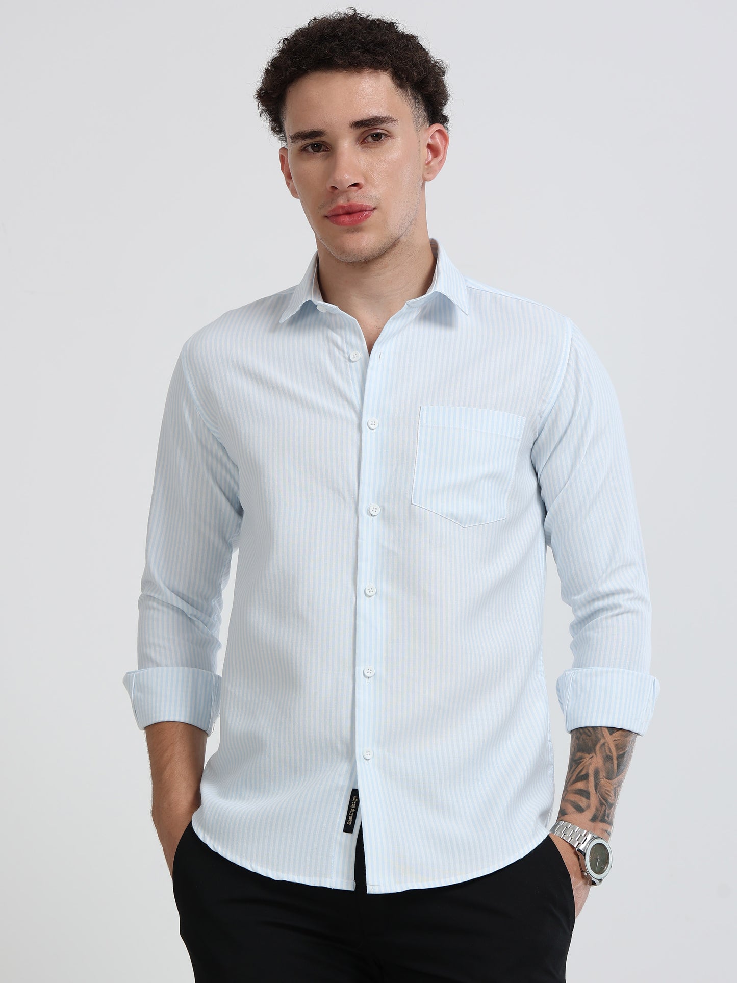 Mens Premium Striped Cotton Shirt - Regular Fit USD 408/4