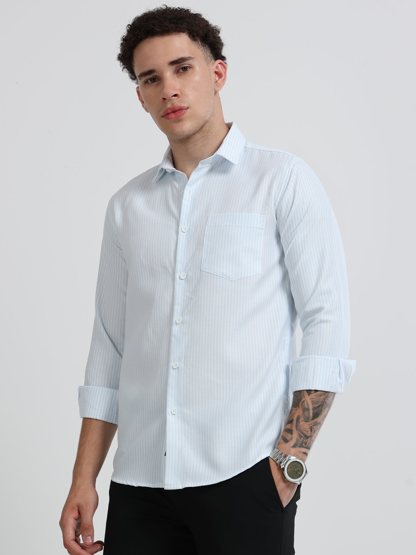 Mens Premium Striped Cotton Shirt - Regular Fit USD 408/4
