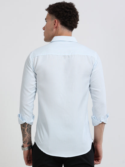 Mens Premium Striped Cotton Shirt - Regular Fit USD 408/4