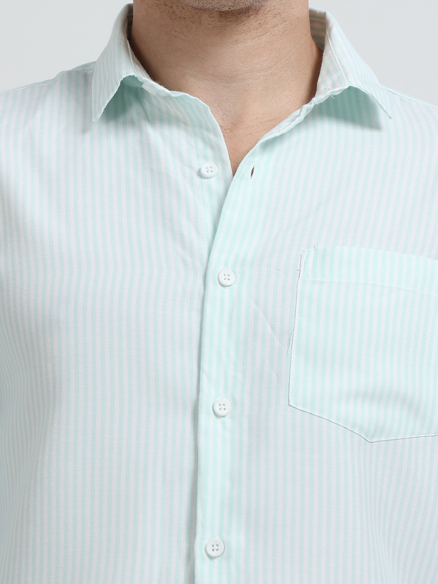 Mens Premium Striped Cotton Shirt - Regular Fit USD 408/5