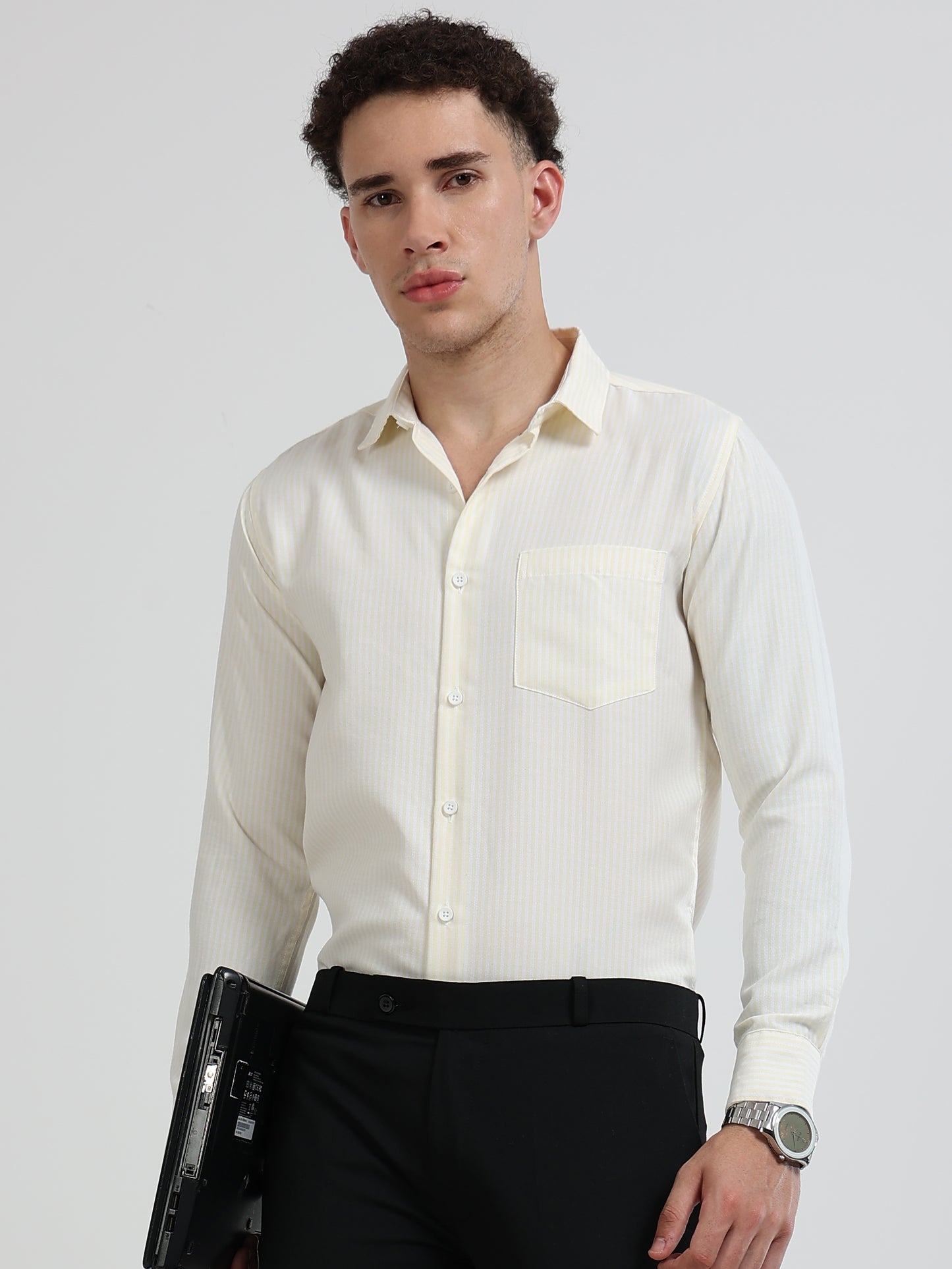 Mens Premium Striped Cotton Shirt - Regular Fit USD 408/1