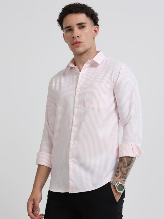 Mens Premium Striped Cotton Shirt - Regular Fit USD 408/3