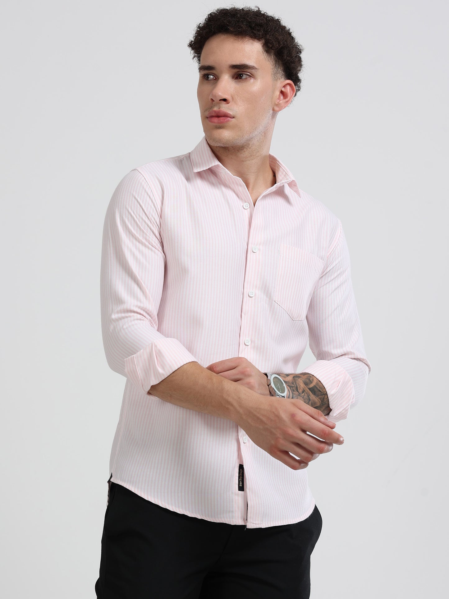 Mens Premium Striped Cotton Shirt - Regular Fit USD 408/3