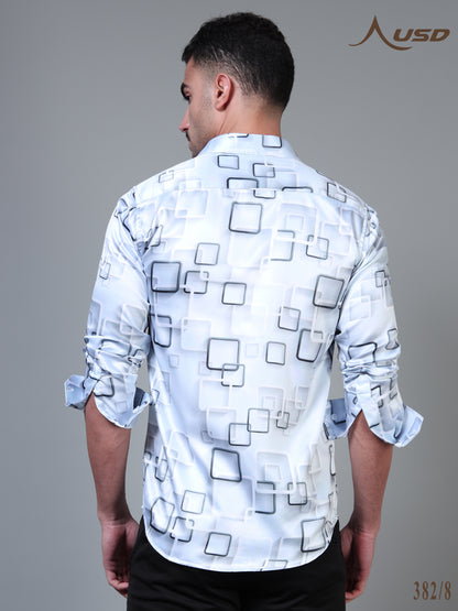 382/8–Premium Printed Satin Shirts