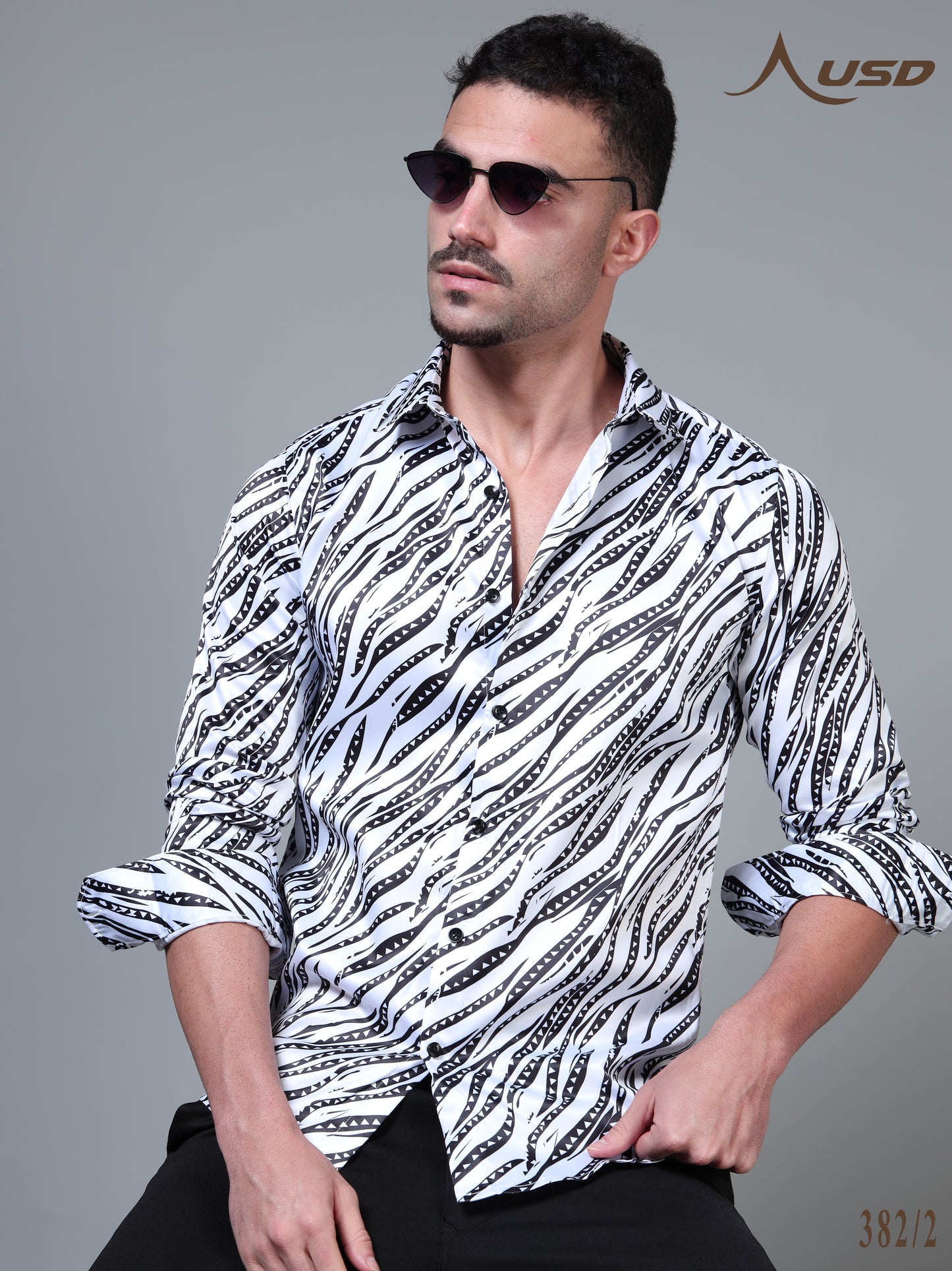 382/2–Premium Printed Satin Shirts