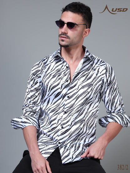 382/2–Premium Printed Satin Shirts