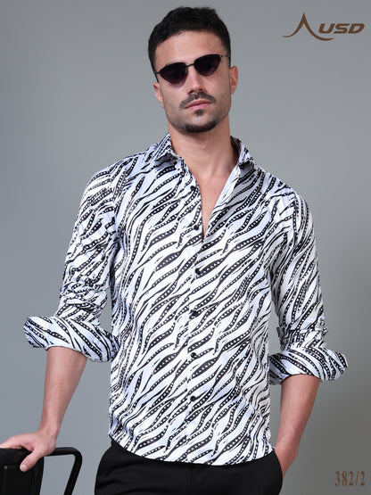 382/2–Premium Printed Satin Shirts