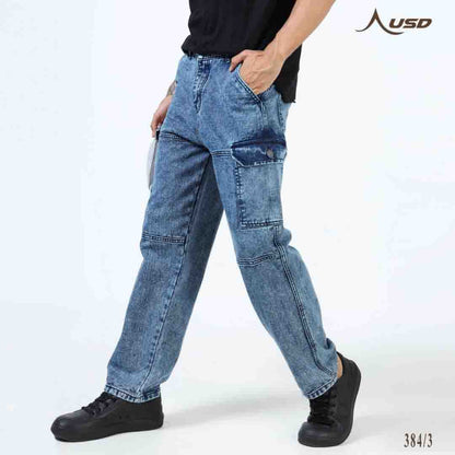 Super Stylish Baggy Cargo Jeans-JC-384-3