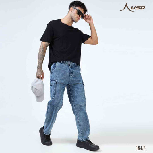 Super Stylish Baggy Cargo Jeans-JC-384-3