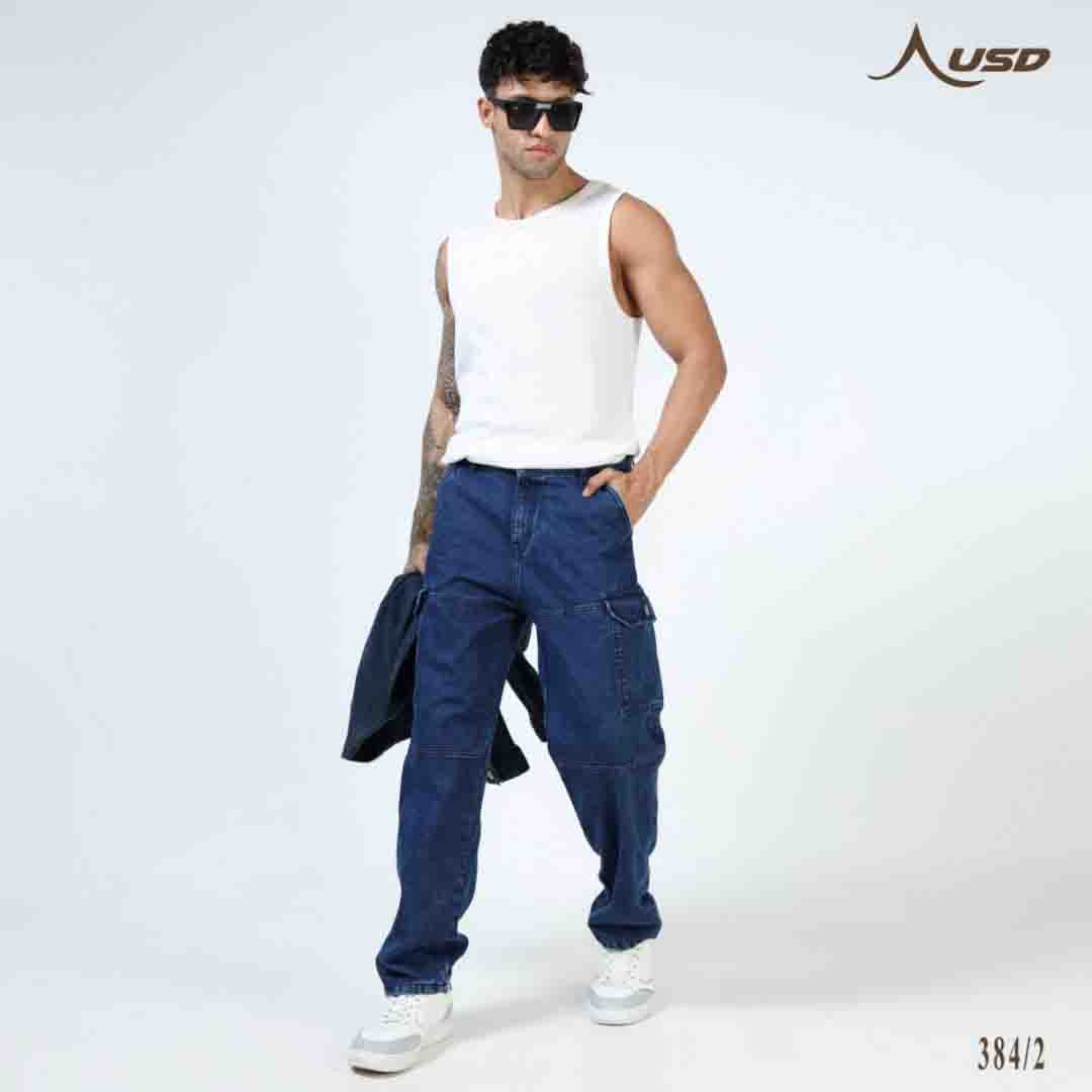 Super Stylish Baggy Cargo Jeans-JC-384-2