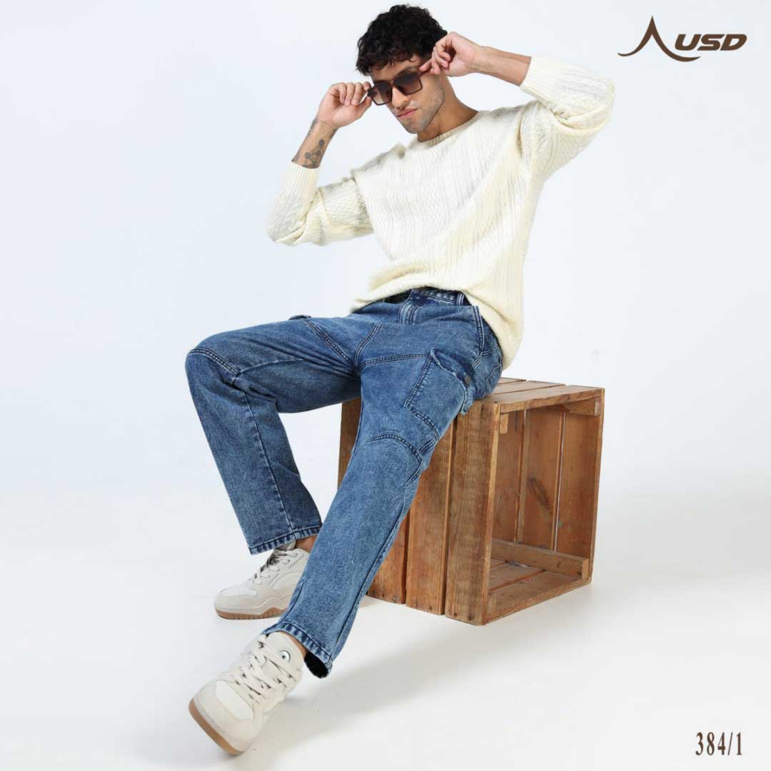 Super Stylish Baggy Cargo Jeans-JC-384-1