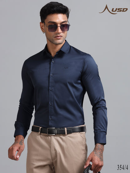 354/4-Luxurious Satin Lycra Shirts