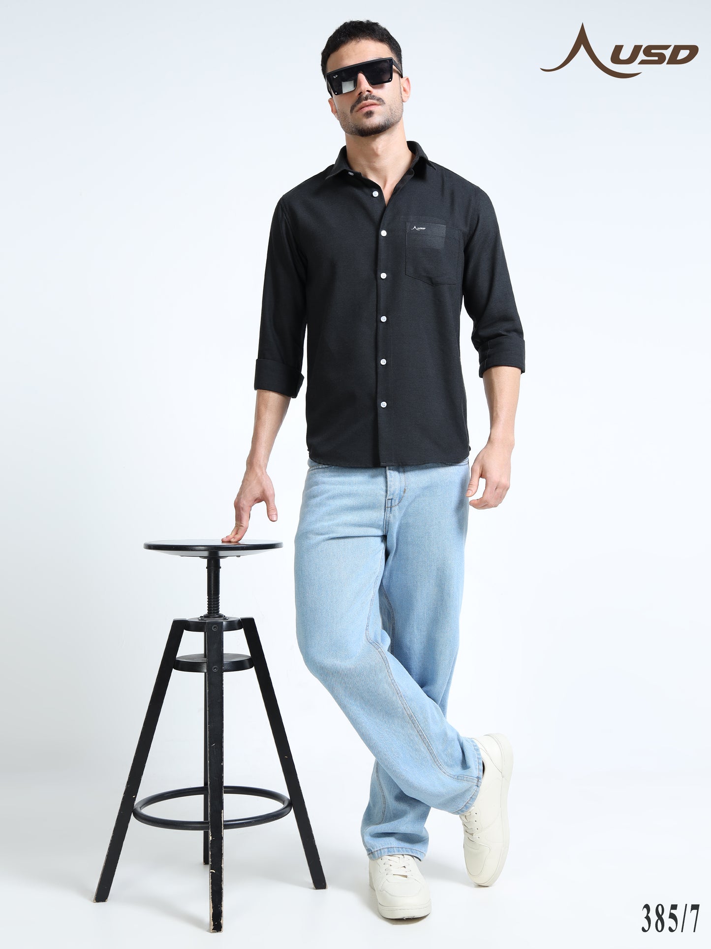 385/7-Premium Oxford Yarn Dyed Cotton Shirt for Men