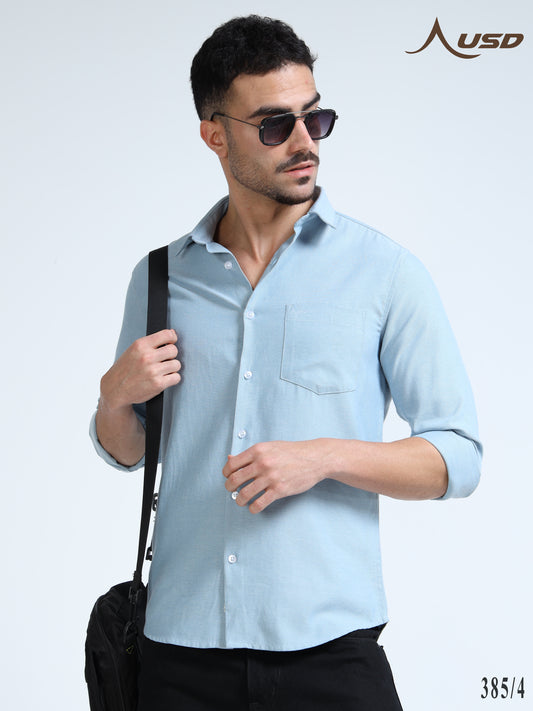 385/4-Premium Oxford Yarn Dyed Cotton Shirt for Men