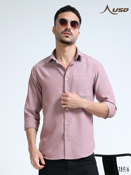 385/6-Premium Oxford Yarn Dyed Cotton Shirt for Men