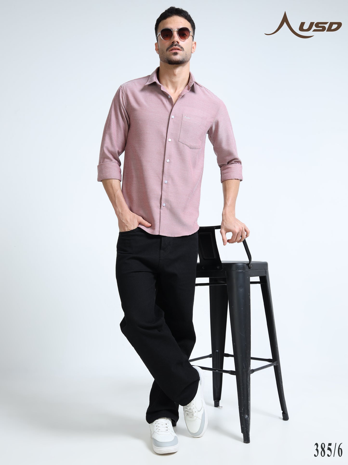 385/6-Premium Oxford Yarn Dyed Cotton Shirt for Men
