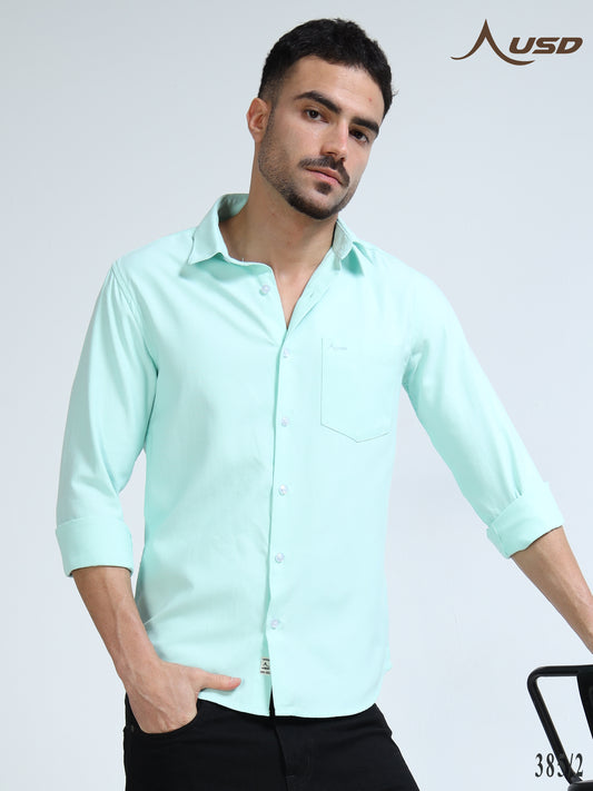 385/2-Premium Oxford Yarn Dyed Cotton Shirt for Men