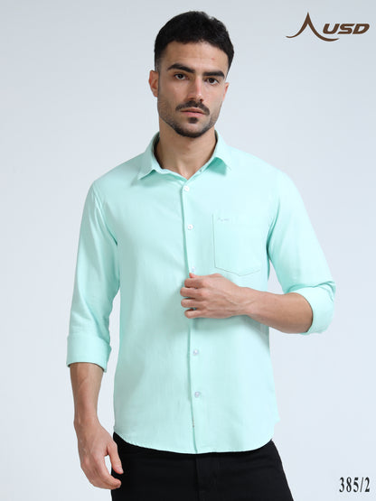 385/2-Premium Oxford Yarn Dyed Cotton Shirt for Men