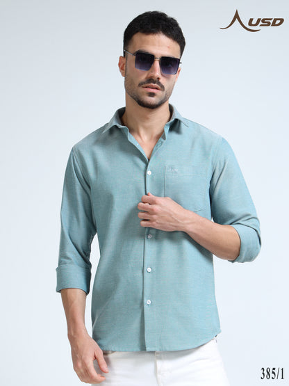 385/1-Premium Oxford Yarn Dyed Cotton Shirt for Men
