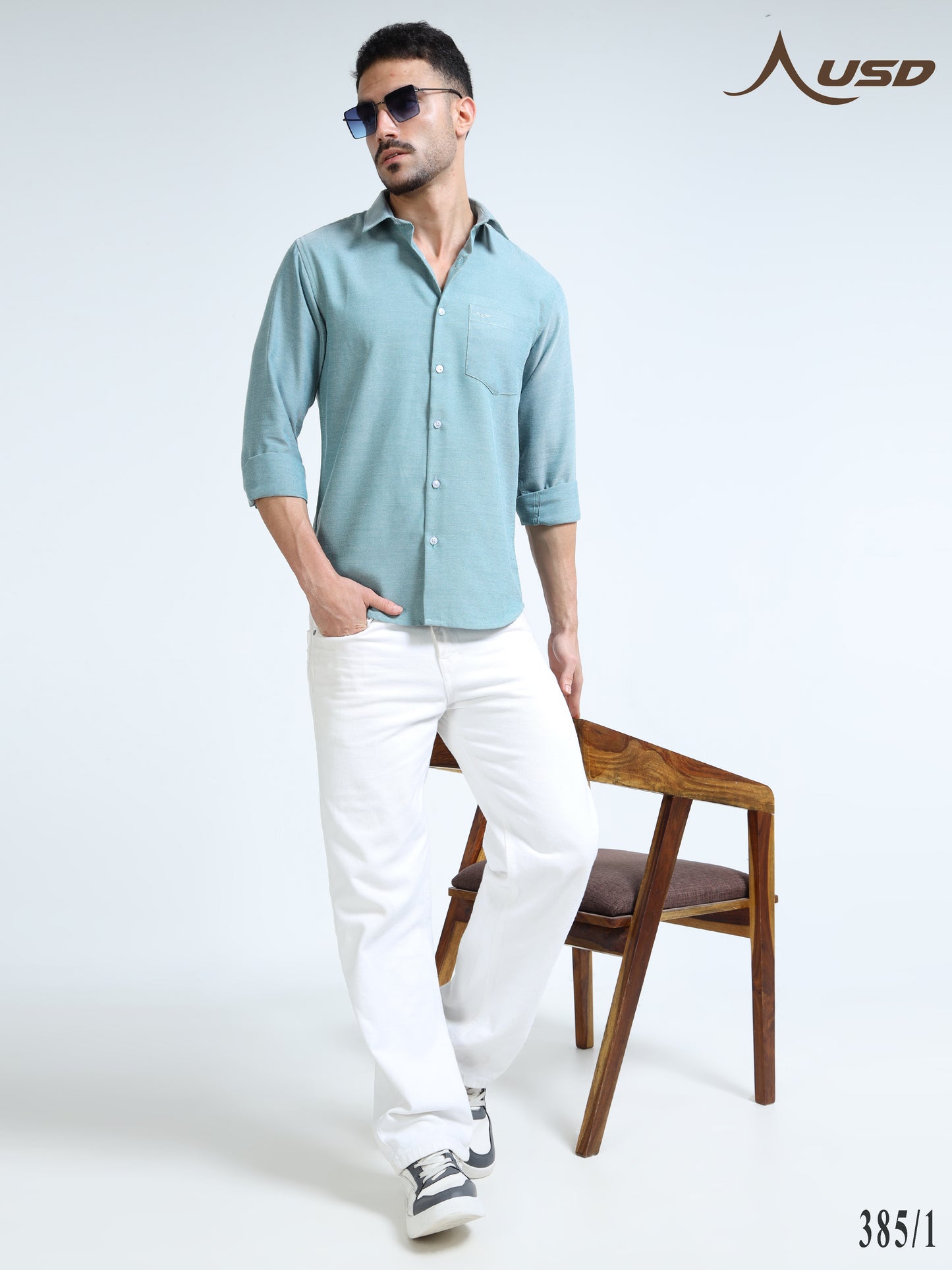 385/1-Premium Oxford Yarn Dyed Cotton Shirt for Men