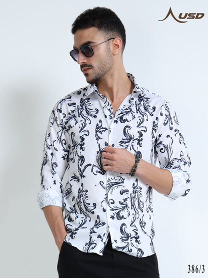 386/3-Premium Rayon Digital Print Shirt